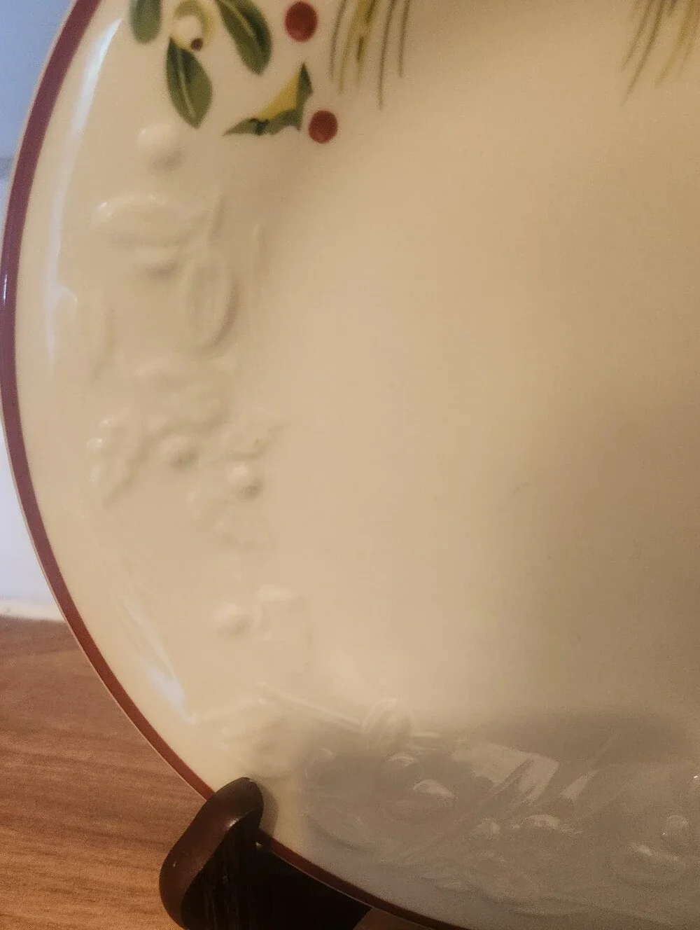Longaberger Natures Garland Holiday Poinsettia Ceramic Dinner Plates - Set of 3